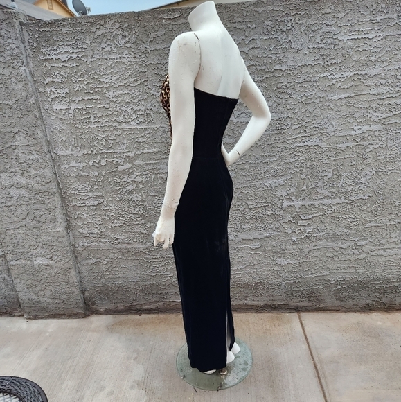 VTG Gunne Sax by Jessica McClintock Velvet boned sequin Dress - Picture 3 of 11